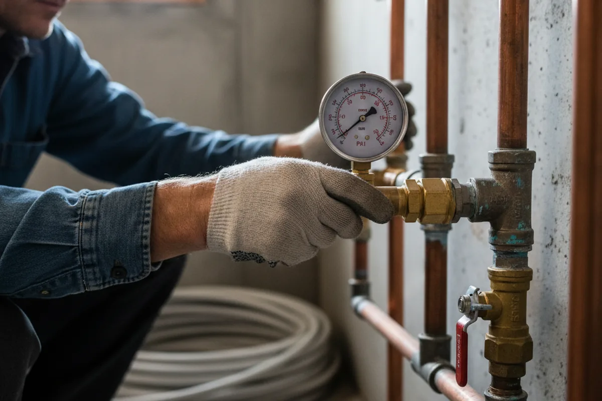 Pressure testing a repaired line during Water Line Repair in Coal Creek